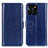 Leather Case Stands Flip Cover Holder M07L for Huawei Honor X6a Blue