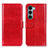 Leather Case Stands Flip Cover Holder M07L for Motorola Moto G200 5G Red