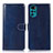 Leather Case Stands Flip Cover Holder M07L for Motorola Moto G22 Blue
