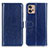 Leather Case Stands Flip Cover Holder M07L for Motorola Moto G32 Blue