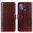 Leather Case Stands Flip Cover Holder M07L for Motorola Moto G50 Brown