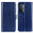 Leather Case Stands Flip Cover Holder M07L for OnePlus Nord N200 5G Blue