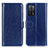 Leather Case Stands Flip Cover Holder M07L for Oppo A53s 5G Blue