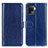 Leather Case Stands Flip Cover Holder M07L for Oppo A94 4G Blue