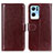 Leather Case Stands Flip Cover Holder M07L for Oppo Reno7 Pro 5G Brown