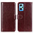 Leather Case Stands Flip Cover Holder M07L for Realme Q5 Pro 5G Brown