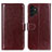 Leather Case Stands Flip Cover Holder M07L for Samsung Galaxy A04s Brown