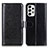 Leather Case Stands Flip Cover Holder M07L for Samsung Galaxy A23 5G Black