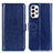 Leather Case Stands Flip Cover Holder M07L for Samsung Galaxy A23 5G Blue