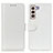 Leather Case Stands Flip Cover Holder M07L for Samsung Galaxy S23 Plus 5G White