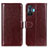 Leather Case Stands Flip Cover Holder M07L for Xiaomi Poco F4 GT 5G Brown