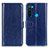 Leather Case Stands Flip Cover Holder M07L for Xiaomi Redmi Note 8 (2021) Blue