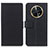 Leather Case Stands Flip Cover Holder M08L for Huawei Nova Y91 Black