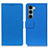 Leather Case Stands Flip Cover Holder M08L for Motorola Moto G200 5G Blue