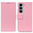 Leather Case Stands Flip Cover Holder M08L for Motorola Moto G200 5G Pink