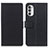 Leather Case Stands Flip Cover Holder M08L for Motorola MOTO G52 Black