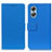 Leather Case Stands Flip Cover Holder M08L for Oppo A17 Blue