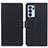 Leather Case Stands Flip Cover Holder M08L for Oppo Reno6 Pro 5G India Black