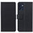 Leather Case Stands Flip Cover Holder M08L for Oppo Reno7 5G Black