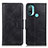 Leather Case Stands Flip Cover Holder M09L for Motorola Moto E20 Black