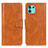 Leather Case Stands Flip Cover Holder M09L for Motorola Moto Edge 20 Lite 5G Brown