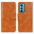 Leather Case Stands Flip Cover Holder M09L for Motorola Moto Edge 30 5G Brown