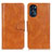 Leather Case Stands Flip Cover Holder M09L for Motorola Moto G 5G (2022) Brown