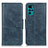 Leather Case Stands Flip Cover Holder M09L for Motorola Moto G22 Blue