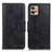 Leather Case Stands Flip Cover Holder M09L for Motorola Moto G32 Black