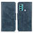 Leather Case Stands Flip Cover Holder M09L for Motorola Moto G40 Fusion Blue