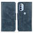 Leather Case Stands Flip Cover Holder M09L for Motorola Moto G41 Blue