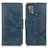 Leather Case Stands Flip Cover Holder M09L for Motorola Moto G50 Blue