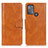 Leather Case Stands Flip Cover Holder M09L for Motorola Moto G50 Brown
