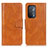 Leather Case Stands Flip Cover Holder M09L for OnePlus Nord N200 5G Brown