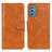 Leather Case Stands Flip Cover Holder M09L for Samsung Galaxy M52 5G Brown
