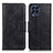 Leather Case Stands Flip Cover Holder M09L for Samsung Galaxy M53 5G Black