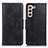 Leather Case Stands Flip Cover Holder M09L for Samsung Galaxy S21 5G Black