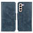 Leather Case Stands Flip Cover Holder M09L for Samsung Galaxy S22 Plus 5G Blue