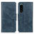 Leather Case Stands Flip Cover Holder M09L for Sony Xperia 5 III Blue