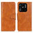 Leather Case Stands Flip Cover Holder M09L for Xiaomi Redmi 10 Power Brown