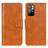 Leather Case Stands Flip Cover Holder M09L for Xiaomi Redmi Note 11S 5G Brown