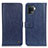 Leather Case Stands Flip Cover Holder M10L for Oppo F19 Pro Blue