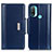 Leather Case Stands Flip Cover Holder M11L for Motorola Moto E20 Blue