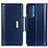 Leather Case Stands Flip Cover Holder M11L for Motorola Moto Edge (2021) 5G Blue