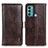 Leather Case Stands Flip Cover Holder M11L for Motorola Moto G40 Fusion Brown