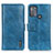 Leather Case Stands Flip Cover Holder M11L for Motorola Moto G50 Blue