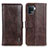 Leather Case Stands Flip Cover Holder M11L for Oppo A94 4G Brown