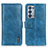 Leather Case Stands Flip Cover Holder M11L for Oppo Reno6 Pro 5G Blue