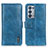 Leather Case Stands Flip Cover Holder M11L for Oppo Reno6 Pro+ Plus 5G Blue