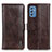 Leather Case Stands Flip Cover Holder M11L for Samsung Galaxy M52 5G Brown